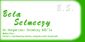 bela selmeczy business card